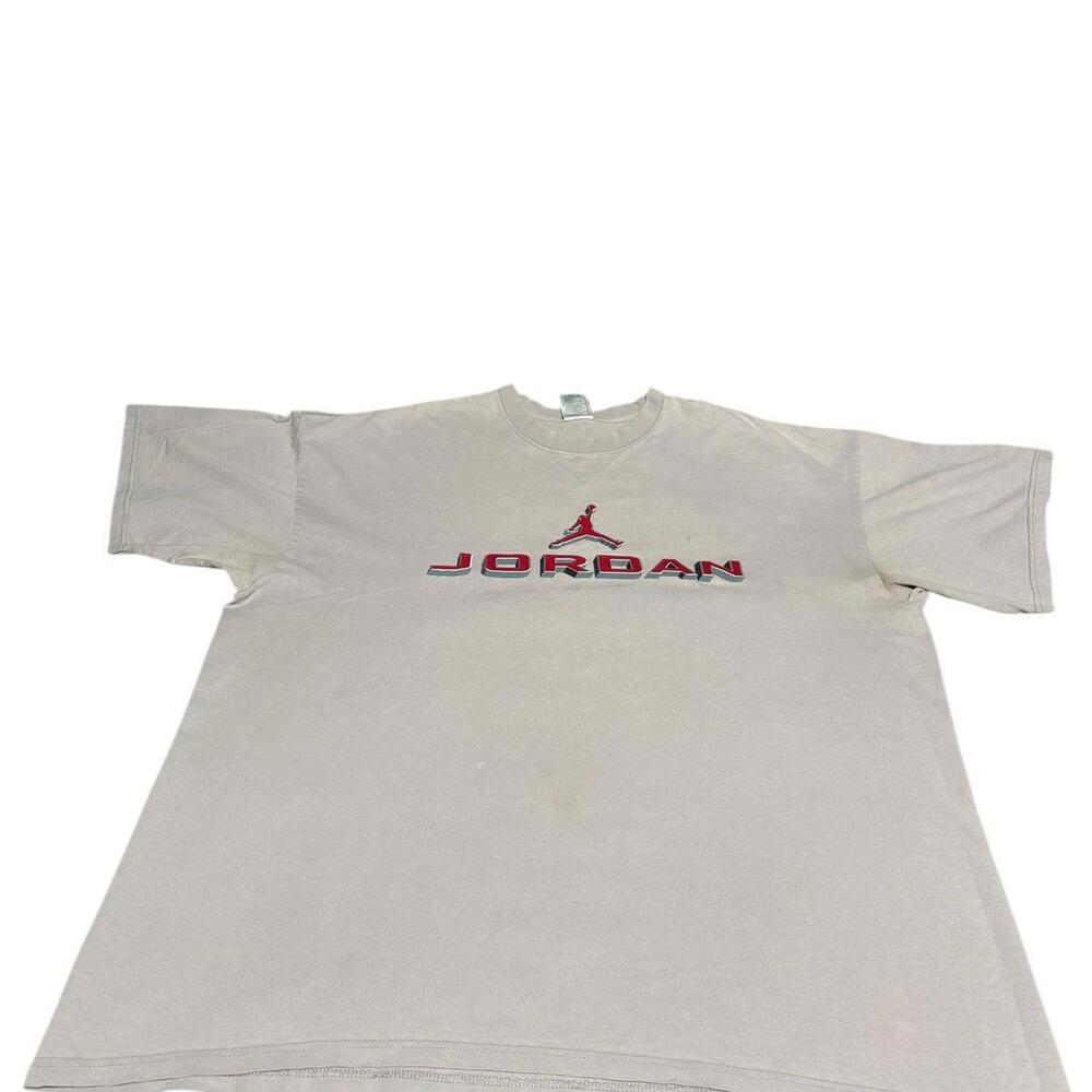 2XL Vintage y2k Jordan Graphic Shirt jump man Tan Red Beige Gray Crew Neck nba